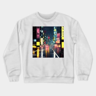 Neo Tokyo - Night Lights - Cyperpunk Crewneck Sweatshirt